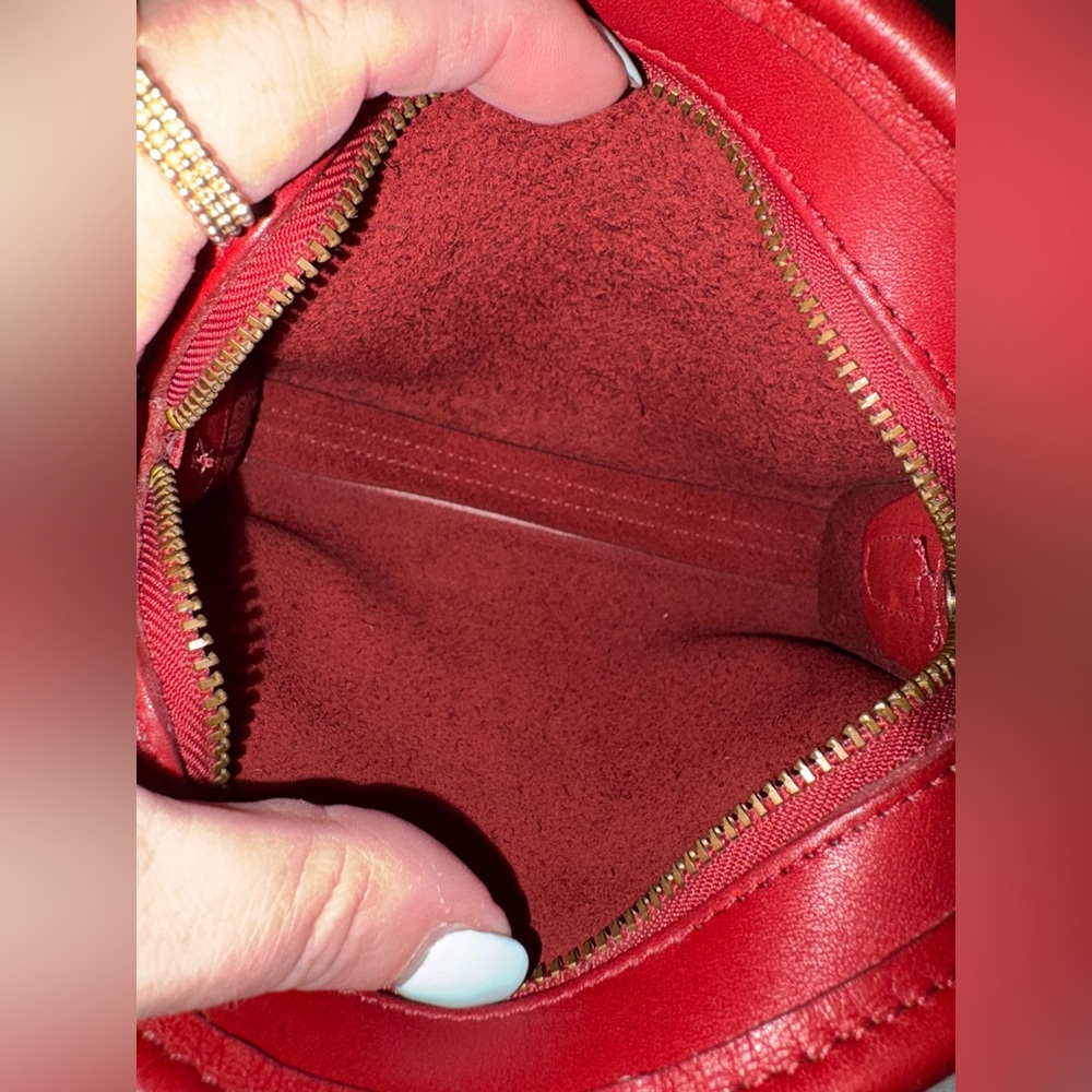 🚨VINTAGE 1997 COACH ABBIE RED LEATHER ZIP CLOSURE CROSSBODY - Picture 10 of 17